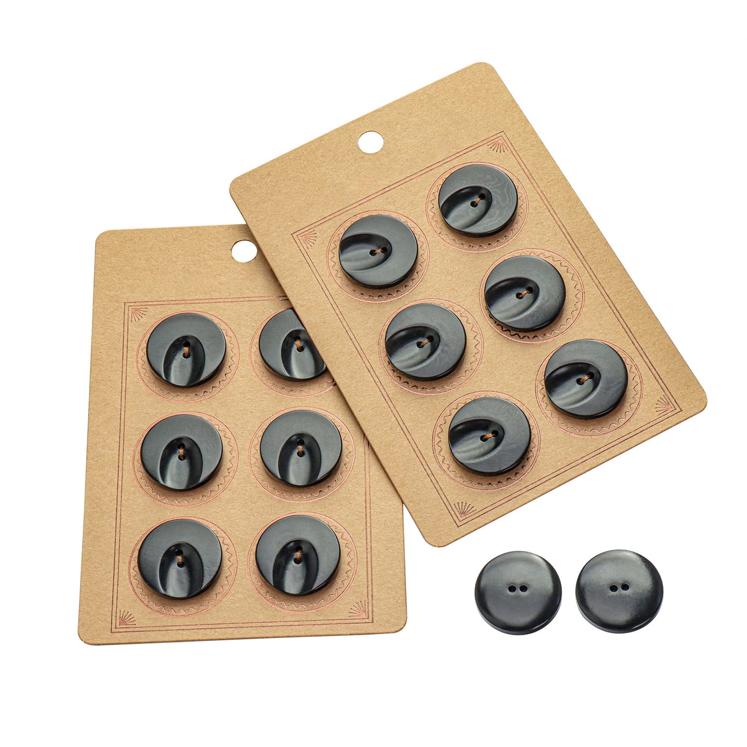 INOTIONSTYLE Premium Buttons 25mm/40L 2-Hole Buttons for Coat Black 18 ...
