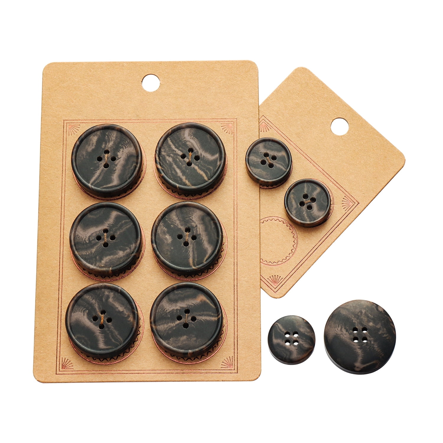 Lsk Button INOTIONSTYLE Recycled Horn Buttons Set Eco-Friendly 20/30mm 4-Hole ...