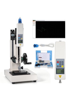 500N Force Gauge: Push Pull Gauge with Platform Stand - Manual Push Pull Test Stand with Digital Scale for Laboratory and Quality Control (US Plug)