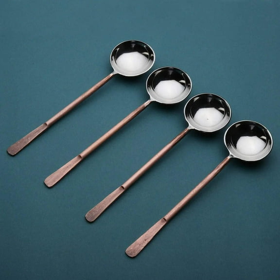 INOX ARTISANS Celia Design Copper Antique Sugar Spoon 4 Pcs. Set