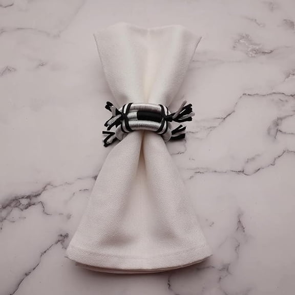 INOX ARTISANS Elegant Beaded Napkin Rings | Handmade, Durable, and Stylish Rings | Set of 4 Pcs.