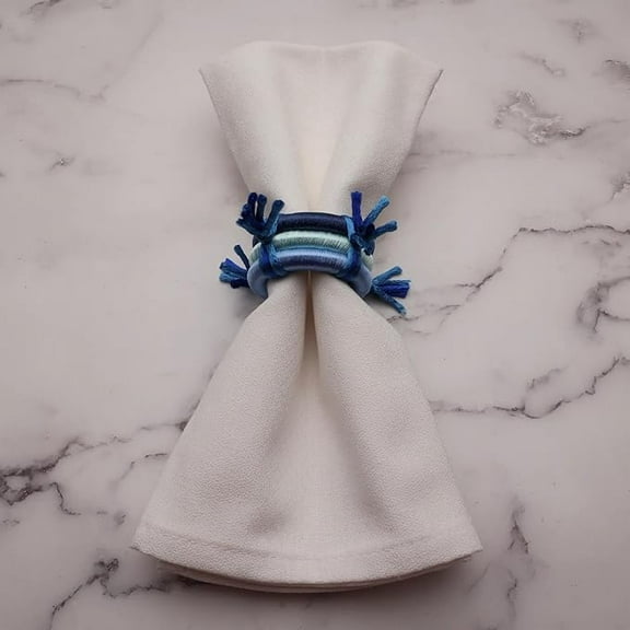 INOX ARTISANS Elegant Napkin Rings | Handmade, Durable, and Stylish Rings | Set of 4 Pc. |Color- Blue