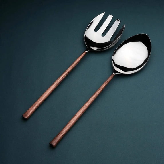 INOX Copper Antique Sundundance Design Salad Serving 2 Pcs. Set