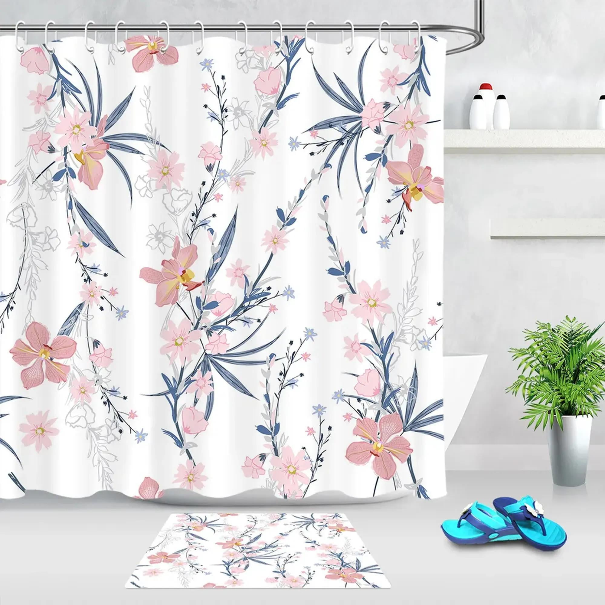 INPERCUST Elegant WaterResistant Fabric Shower Curtain with Exquisite