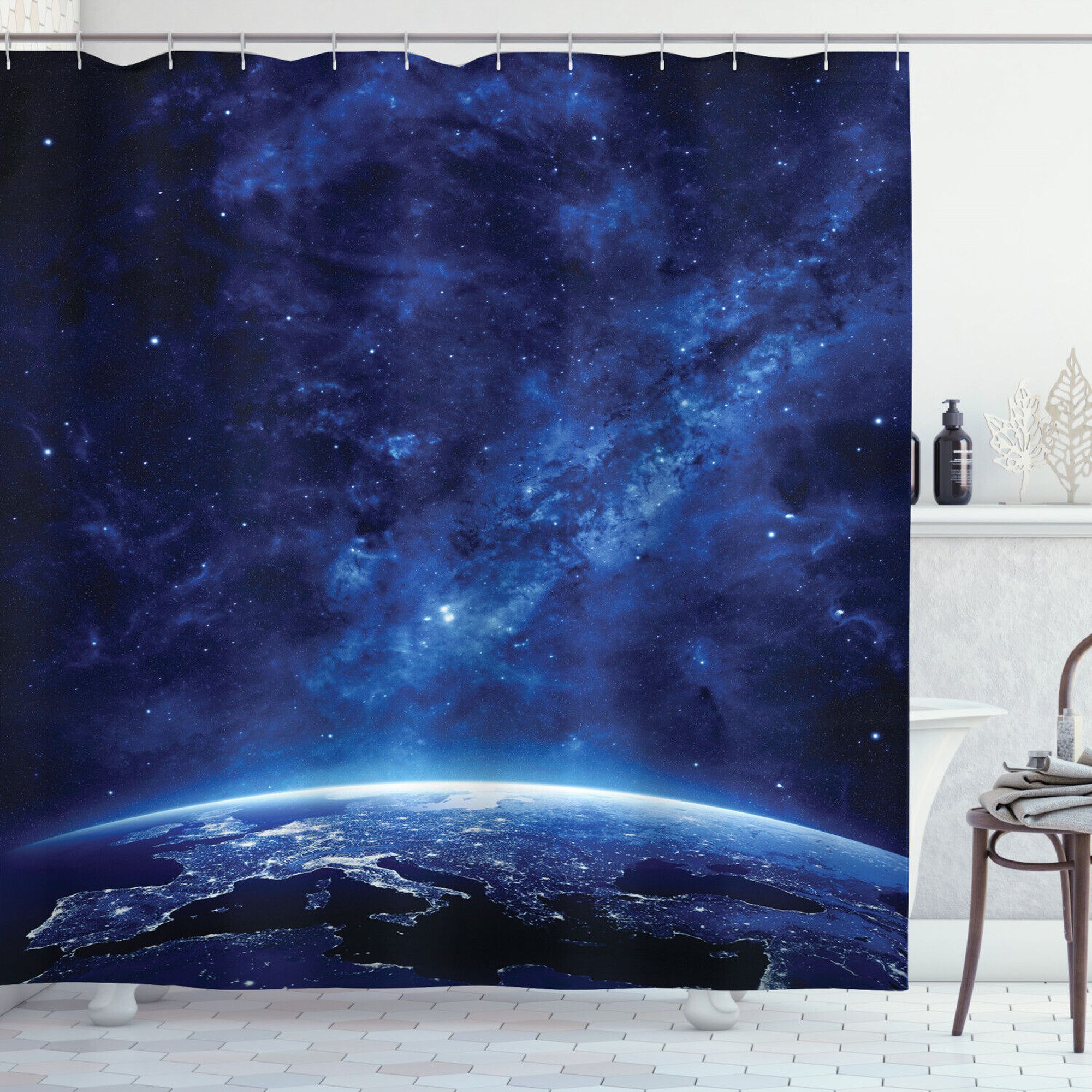 INPERCUST Galactic Shower Curtain Stunning Milky Way Stars Design for