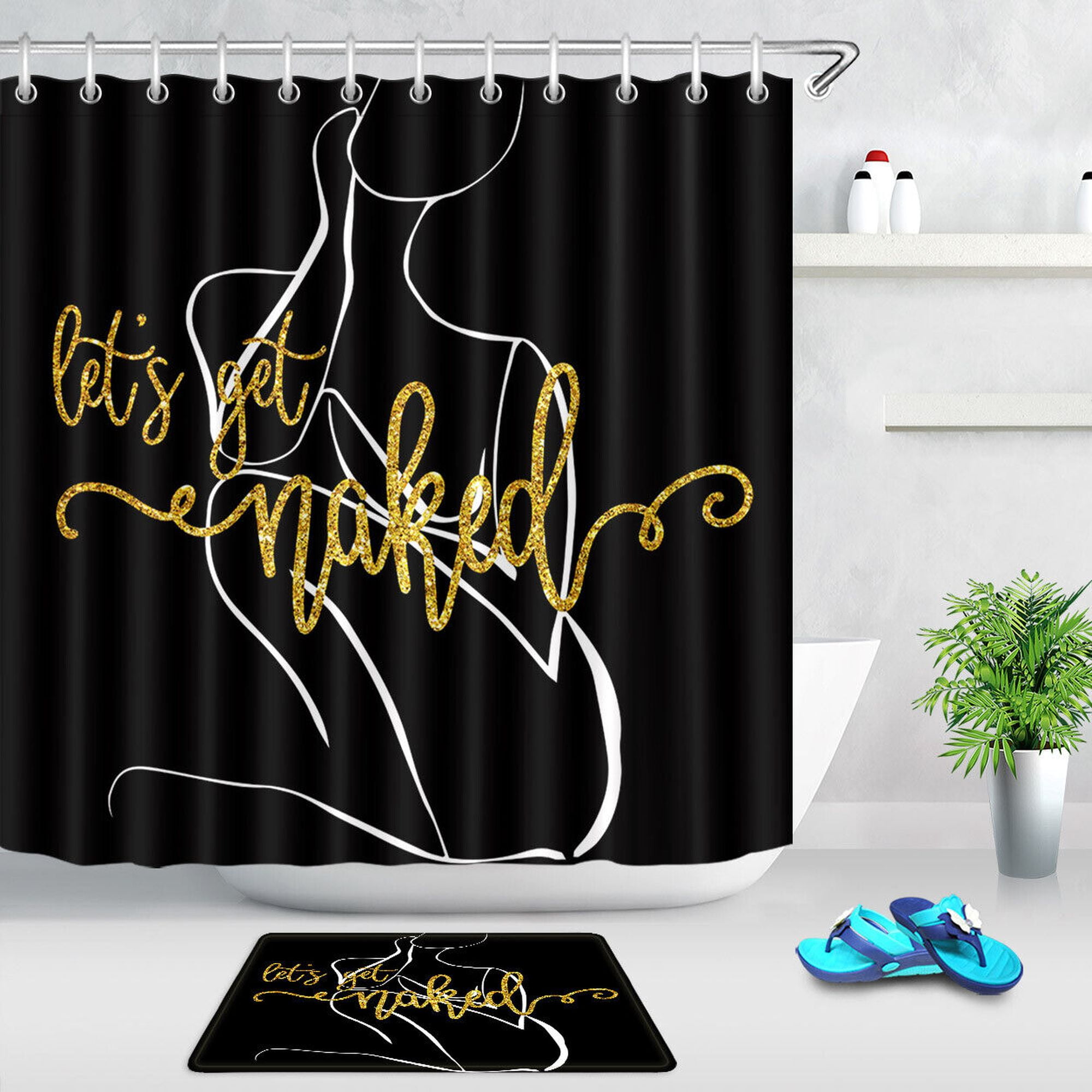 INPERCUST Hilarious Phrases Sketch Woman Lady Golden Black Water