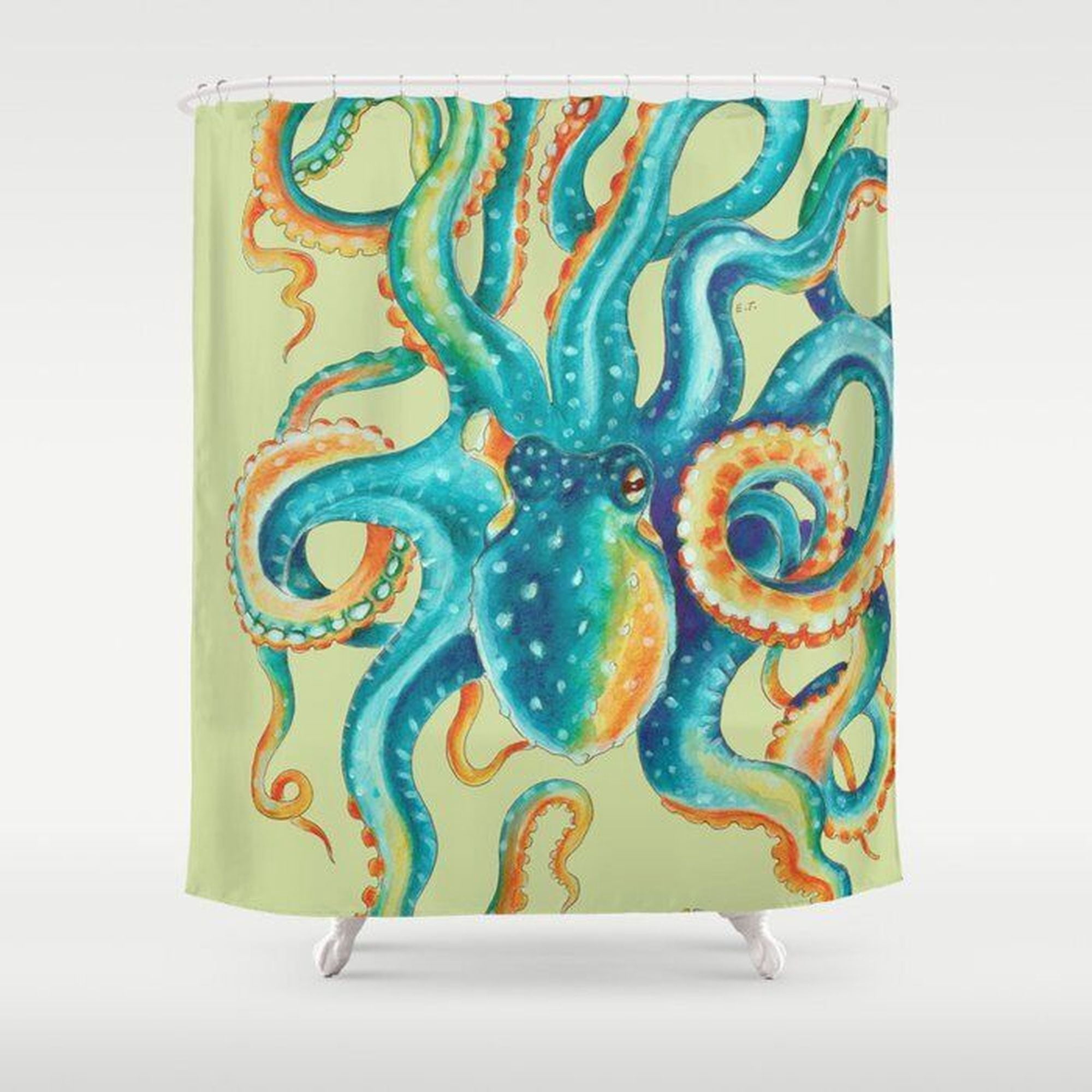 INPERCUST Hilarious Sea Creature Shower Curtain - Water-Resistant ...