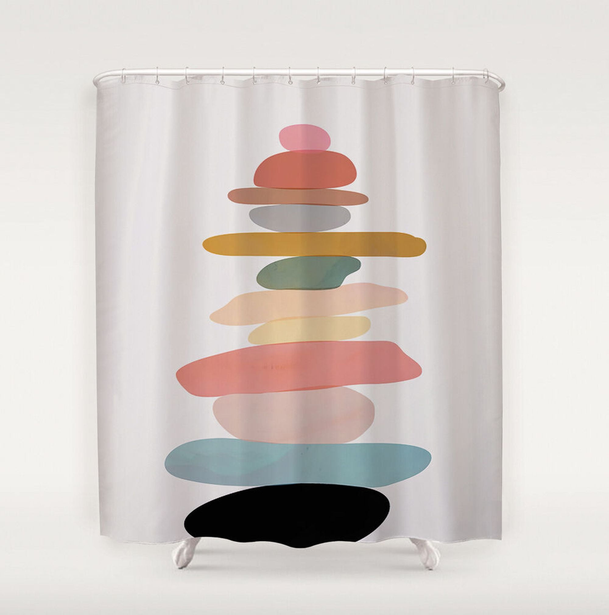 INPERCUST WaterResistant Fabric Shower Curtain Vibrant Bathroom