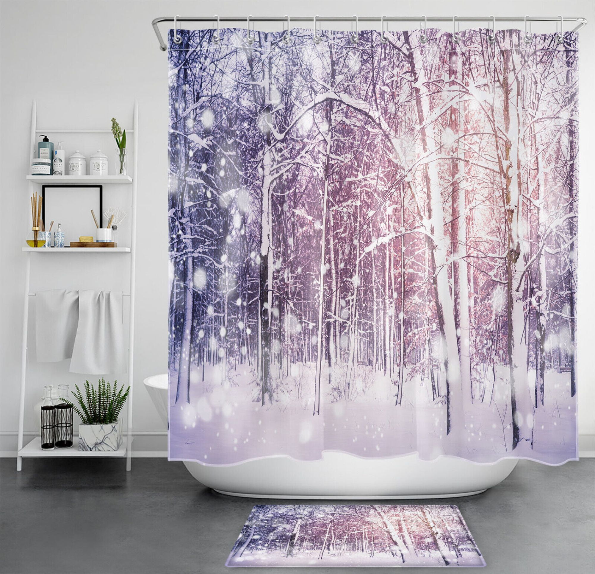 INPERCUST Winter Wonderland Shower Curtain