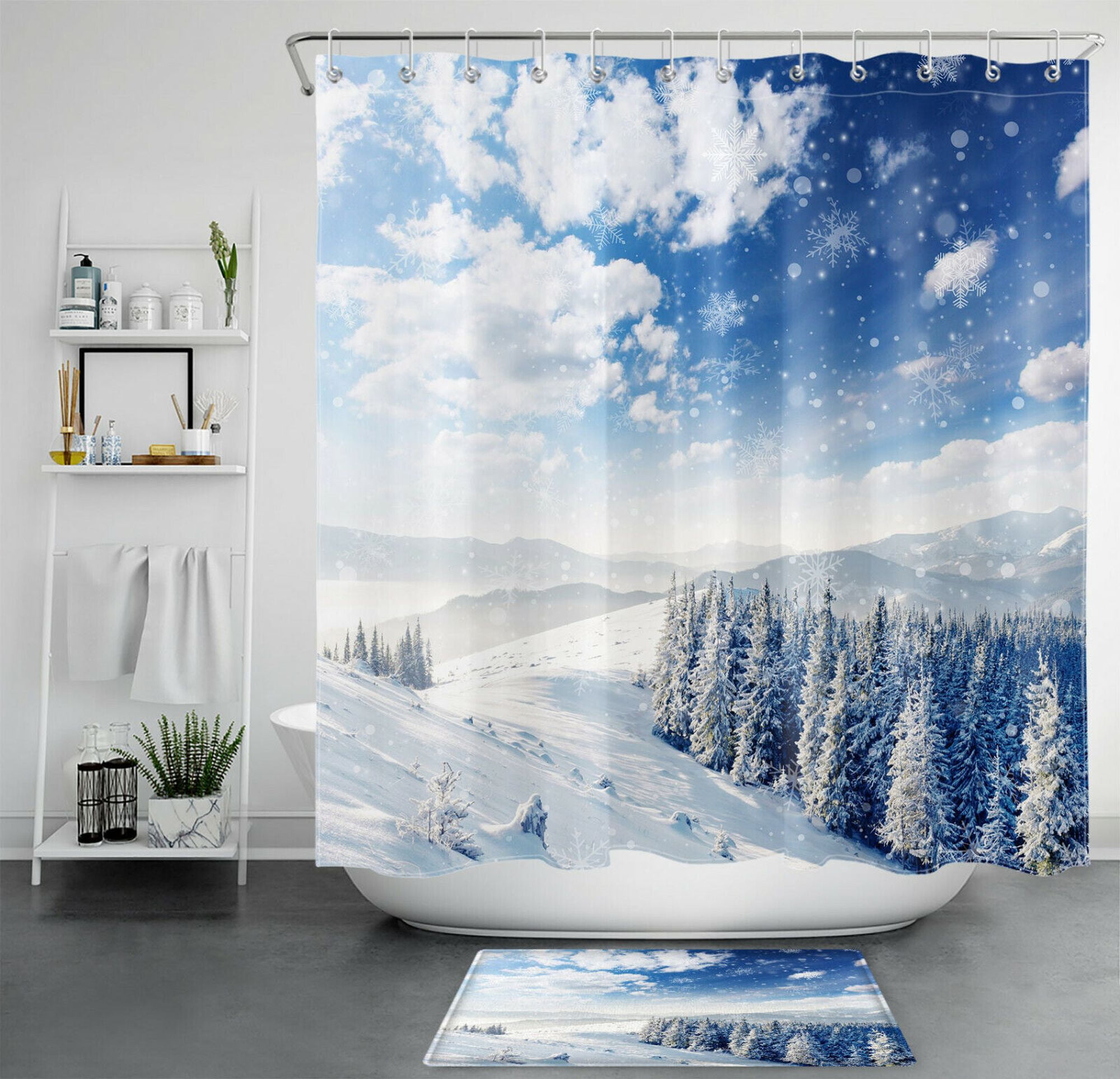 INPERCUST Winter Wonderland Shower Curtain