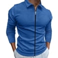 thumbnail image 1 of Men's Clothing Waffle Style Zipped Lapel Jacket Outdoor Sports Tops, 1 of 8