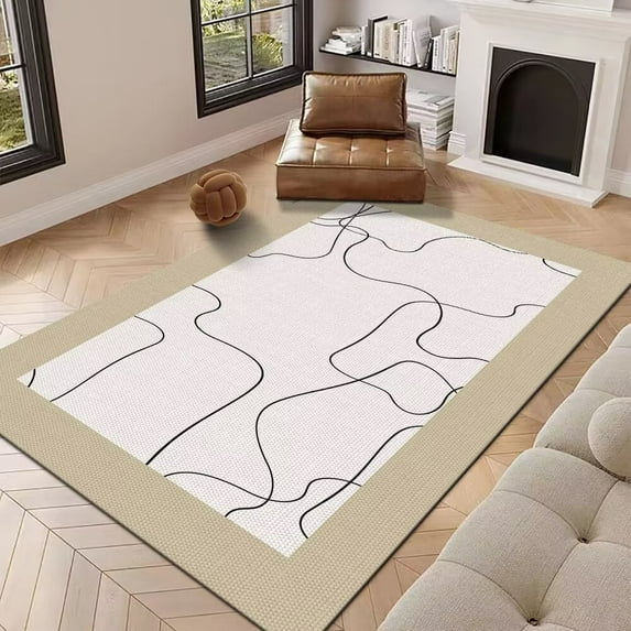 INS Beige -style Light Luxury Rugs and Carpets for Home Living Room Minimalist Washable Bedroom rati