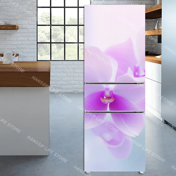 INS Floral Still Life Art Mural Refrigerator Door Sticker Removable Rose Flower Kitchen Waterproof Freezer Cabinet Wallpaper