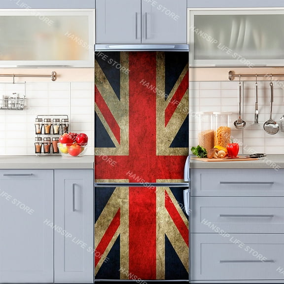 INS Fridge Door Wrap Vinyl Sticker Kitchen Refrigerator Door Wallpaper Decal Freezer Covering Art Poster Peel and Stick Mural