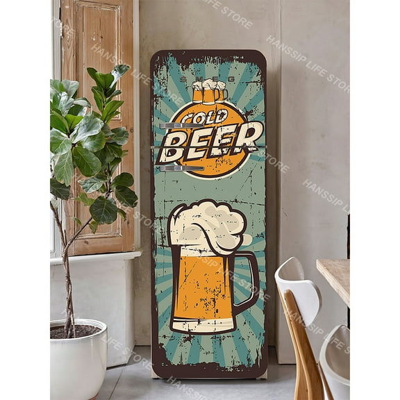 INS Fridge Door Wrap Vinyl Sticker Kitchen Refrigerator Door Wallpaper Decal Freezer Covering Art Poster Peel and Stick Mural