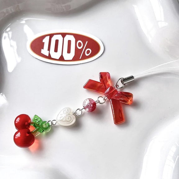 INS Pink Red Cherry Strawberry Phone Strap Charm Landyard Keychain Keycord For Girl Landmine Style Bag Camera Pendant Phone Case