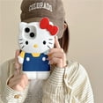 thumbnail image 1 of INS Style Bow Hello Kitty Soft Silicone Case For iPhone 17 16 15 14 13 12 11 Pro Max 17 Pro 3D Cartoon Shockproof Phone Cover, 1 of 10