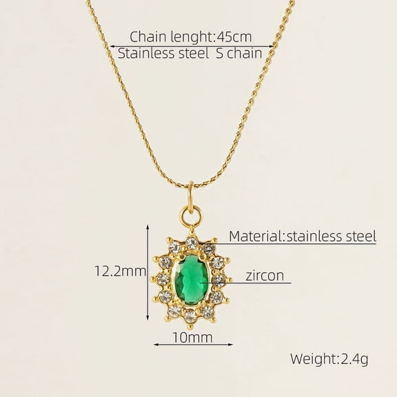 INS Style Double Layer Titanium Steel Pendant Necklace - Luxury Square Zircon and Stainless Steel S-Shaped Clavicle Chain for Women