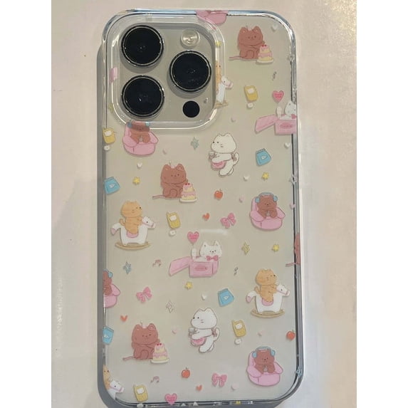 INS cute cat sweet love cake graffiti cartoon bracelet IMD phone case for iPhone 13 15 Pro Max 11 12 14 Promax back cover