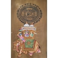 thumbnail image 1 of INSAIN - Indian miniature painting of royal elephants and horse on vintage stamp paper for Wall Decor | Vintage Wall Art Painting | Royal Family Art 6, 1 of 1