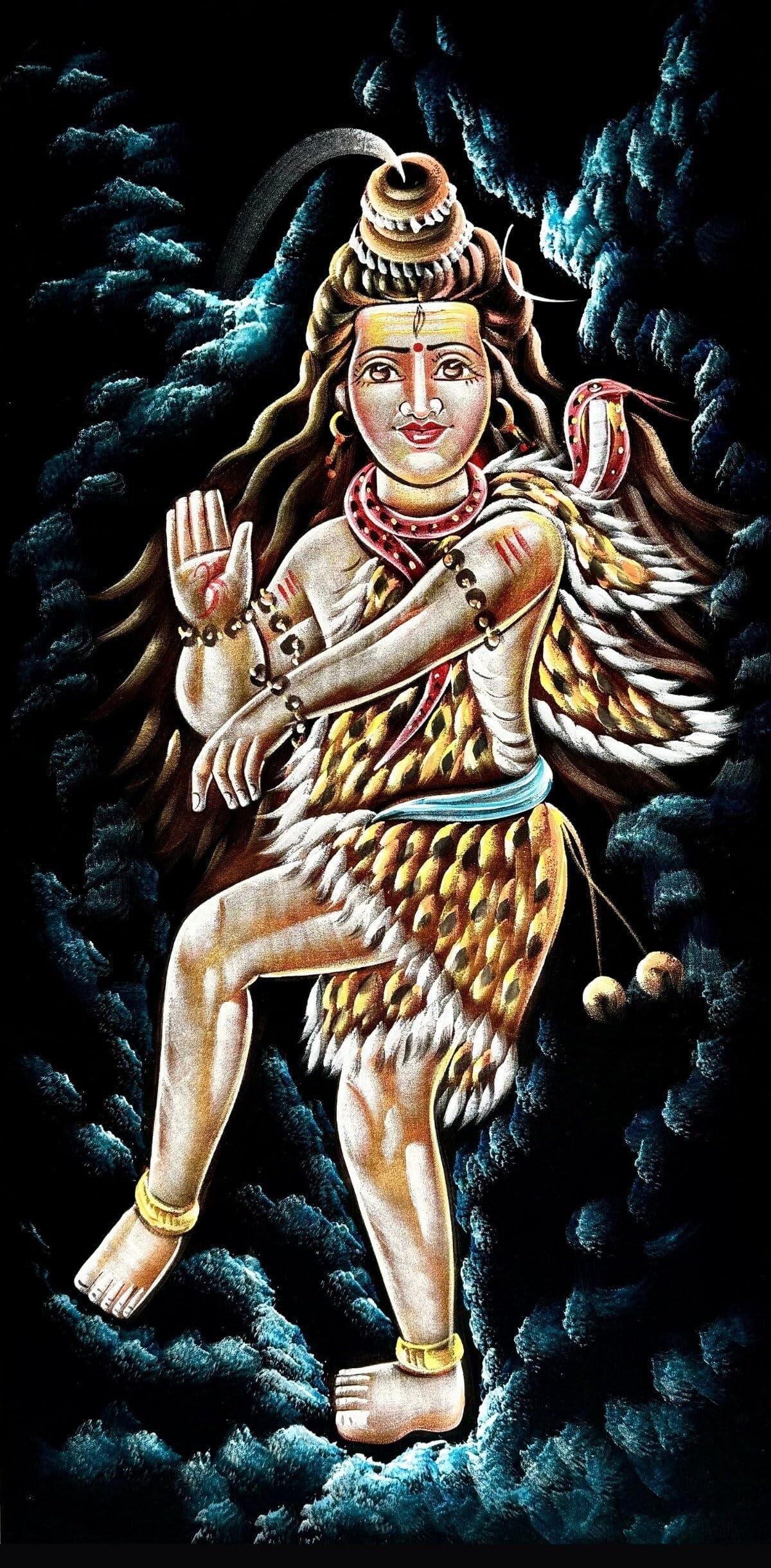 INSAIN - Lord Shiva Velvet Painting (122x60 cm) | Fabric Painting | Big Wall Art | Home Decor
