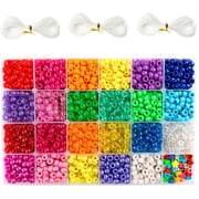 INSCRAFT 9mm Pony Beads Set, 3,300 pieces, 44.64 oz, 23 Colors