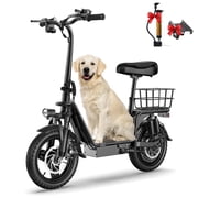 INSDRGN Adult Electric Scooter with Seat and Basket, 1300W Peak Motor 48V 13AH 20MPH, Pet-Friendly Folding E-Scooter, UL2272, Black