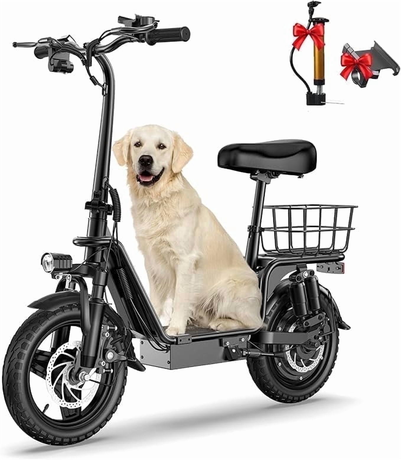 INSDRGN Adult Electric Scooter with Seat, 750W Motor, 499.2Wh Battery, 20MPH, Pet-Friendly Folding E-Scooter with Phone Holder & Cargo, UL2272, Black