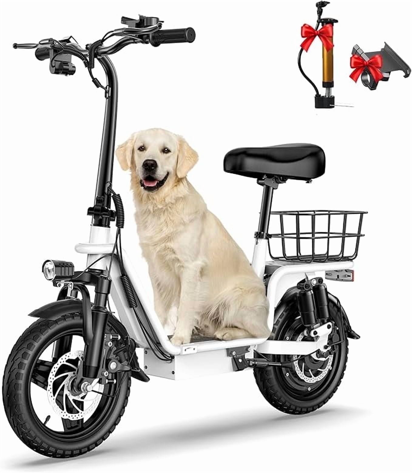 INSDRGN Adult Electric Scooter with Seat and Basket, 1300W Peak