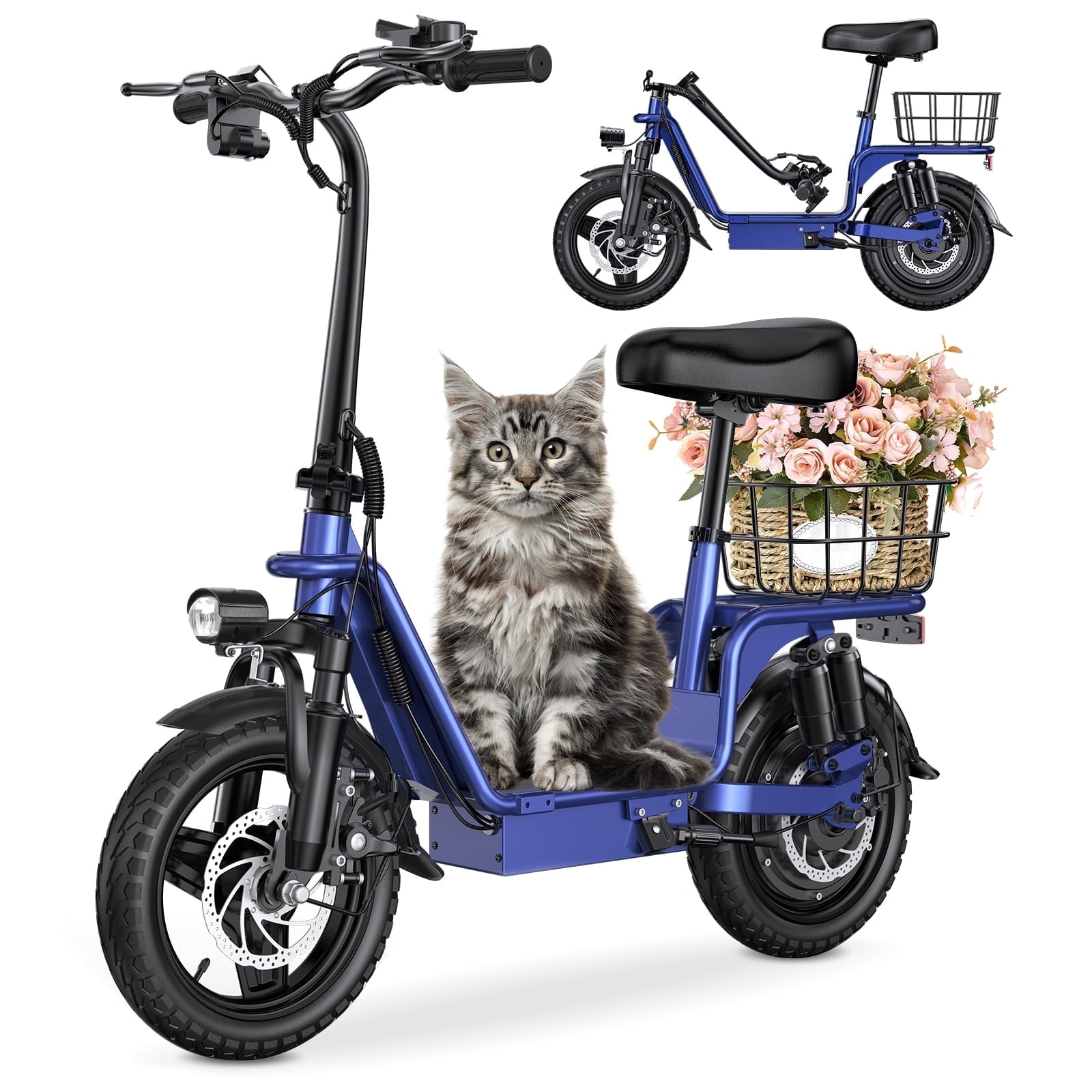 Blue Postic Note INSDRGN Electric Scooter for Adults, Seat E-Scooter with 1800W Peak ...
