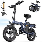 INSDRGN Folding Electric Bike for Adults Teens, 750W Motor, 16AH 48V Battery 14" Electric Bicycles, 35 Miles Range, Mini Ebike for City Commuter, UL2849, Blue