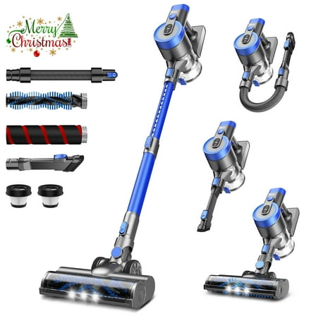 Devoac Cordless Vacuum Cleaner, 60mins 4000mAh 30000pa 300W Lightweight Brushless Vacuum Cleaners, 6 in 1 Powerful Handheld Vacuum for Home Pet Hair Carpet Floor