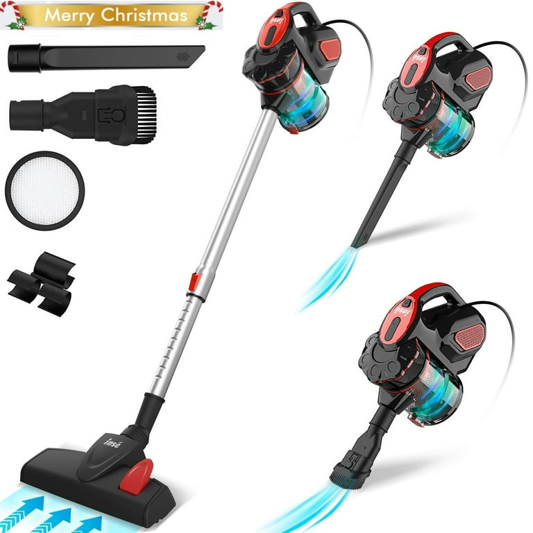 INSE Corded Stick Vacuum Cleaner 18Kpa Powerful Handheld Vacuum with 600W Motor 6 in 1 Lightweight Vacuum Cleaner for Home Carpet Hard Floor Pet Hair