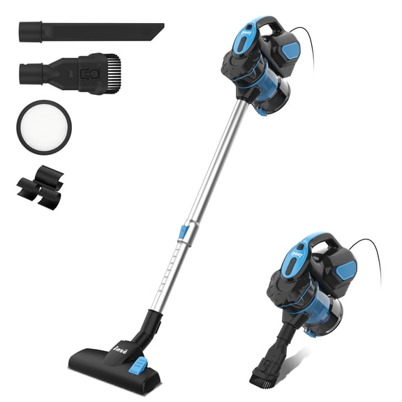 INSE Corded Stick Vacuum Cleaner, 18Kpa Powerful Handheld Vacuum with 600W Motor, 3-in-1 Multi-cyclone Filtration Lightweight Vacuum Cleaner for Home Carpet Hard Floor Pet Hair