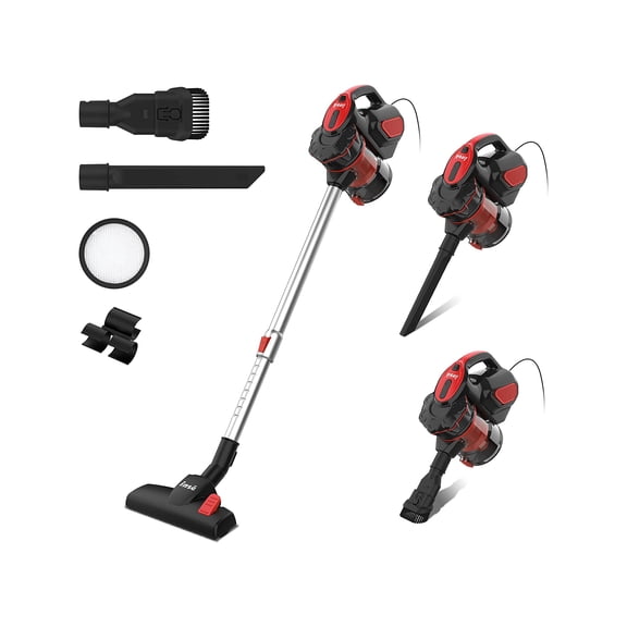 INSE Corded Stick Vacuum Cleaner, 18Kpa Powerful Handheld Vacuum with 600W Motor, 3-in-1 Multi-cyclone Filtration Lightweight Vacuum Cleaner for Home Carpet Hard Floor Pet Hair