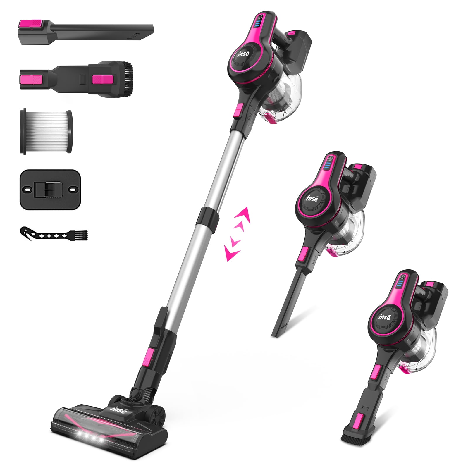 INSE Cordless Stick Vacuum Cleaner 20kPa Powerful 6in1 Lightweight