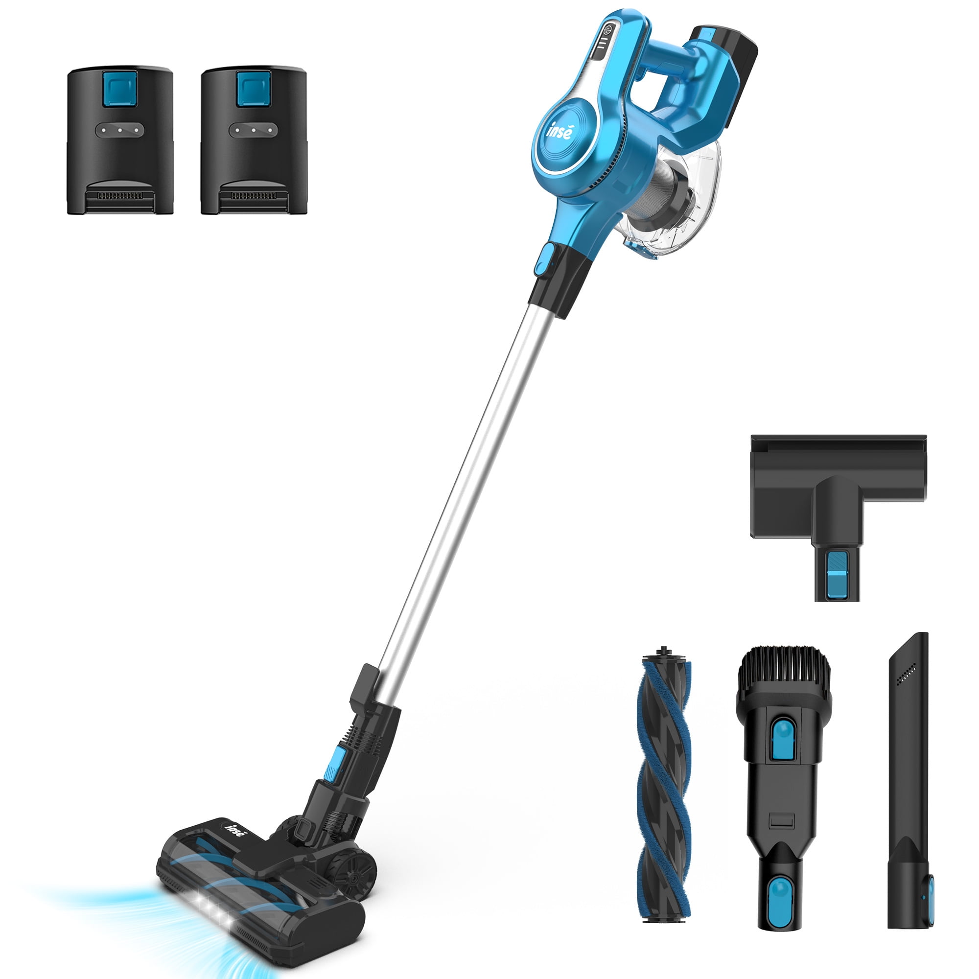 INSE Cordless Vacuum Cleaner with 2 Batteries, Up to 90mins Run-time ...