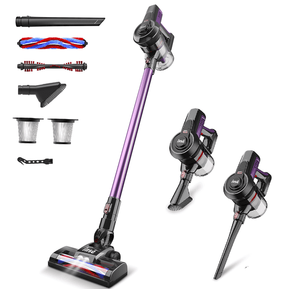 INSE Cordless Vacuum Cleaner,25kPa 6-in-1 Stick Handheld Vacuum Ultra-Light for Carpet Floor Pet Hair
