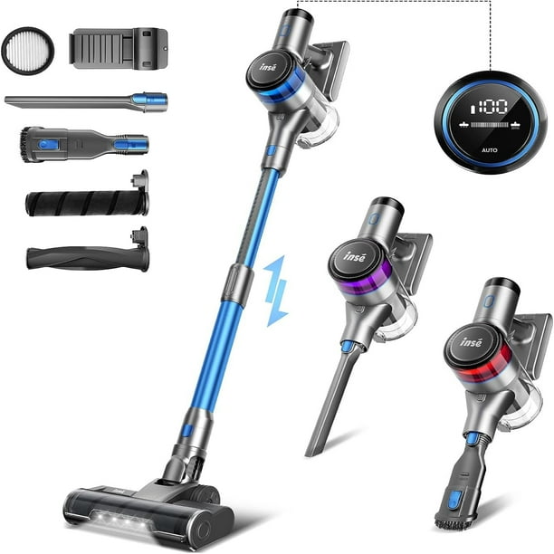 INSE Cordless Vacuum Cleaner, 400W Stick Vacuum with 30Kpa Powerful