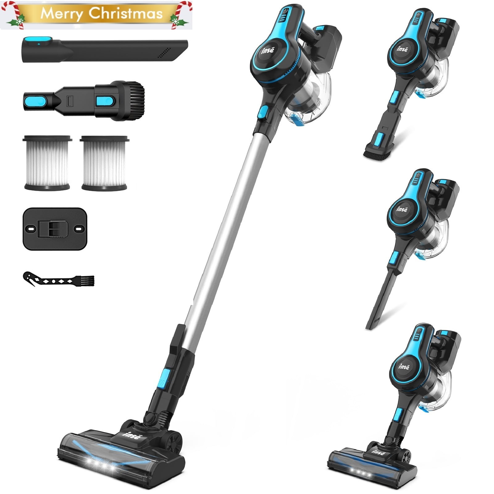 INSE Lightweight Cordless Stick Vacuum Cleaner 25kPa with 45min Runtime for Carpet Floor Pet Hair N520/N5T