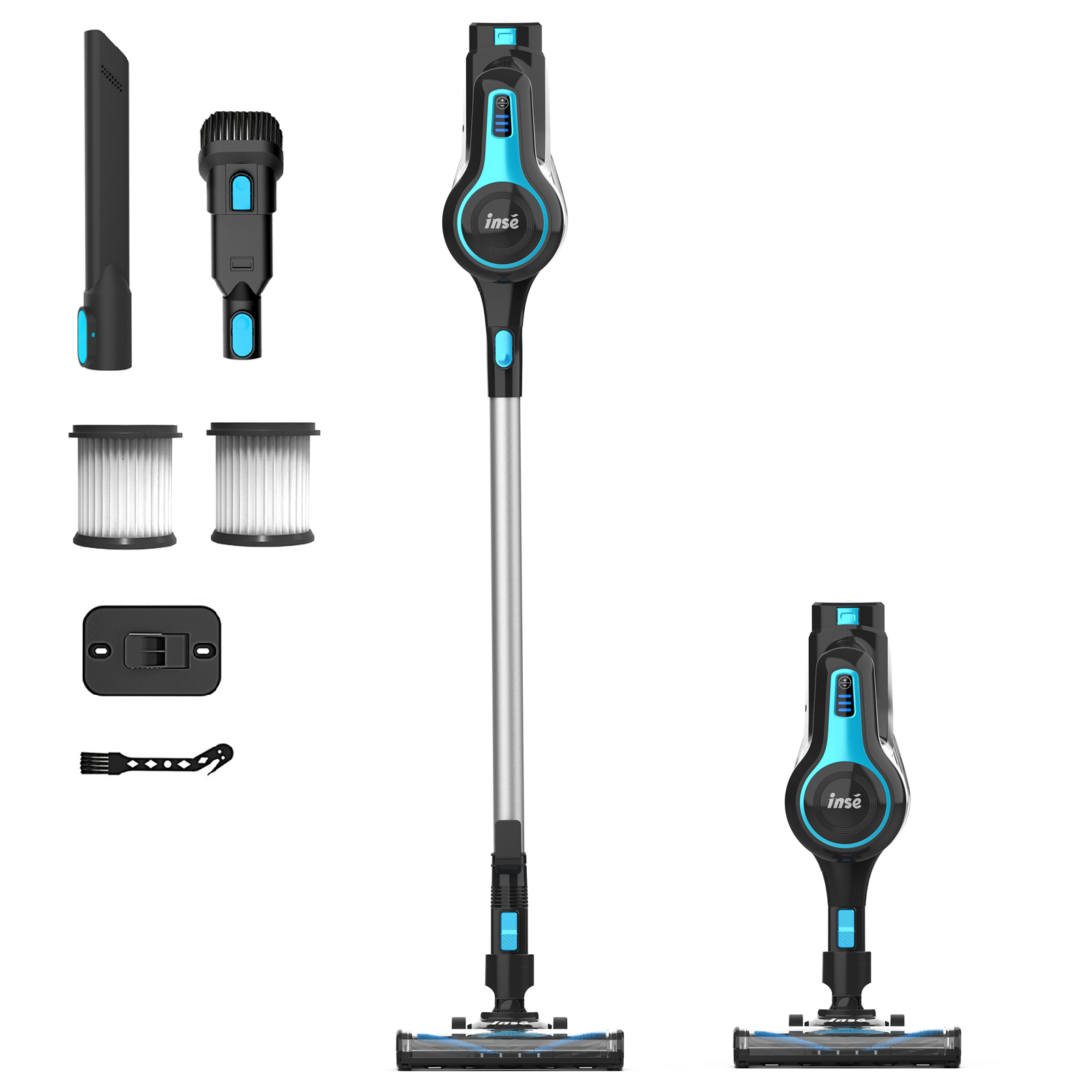INSE Cordless Vacuum Cleaner, 6 in 1 Powerful Suction Lightweight Stick Vacuum with 2200mAh Rechargeable Battery, up to 45min Runtime, for Home Furniture Hard Floor Carpet Car Hair - image 1 of 12