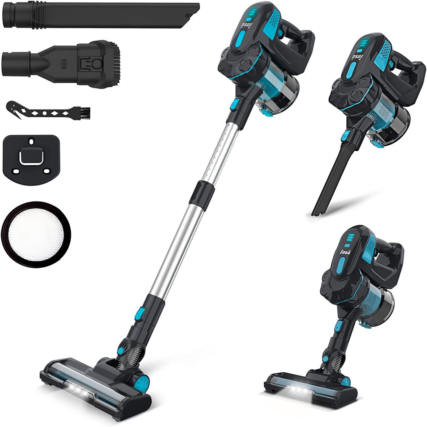 INSE Cordless Vacuum Cleaner with 2 Batteries, Up to 80 Minutes Run