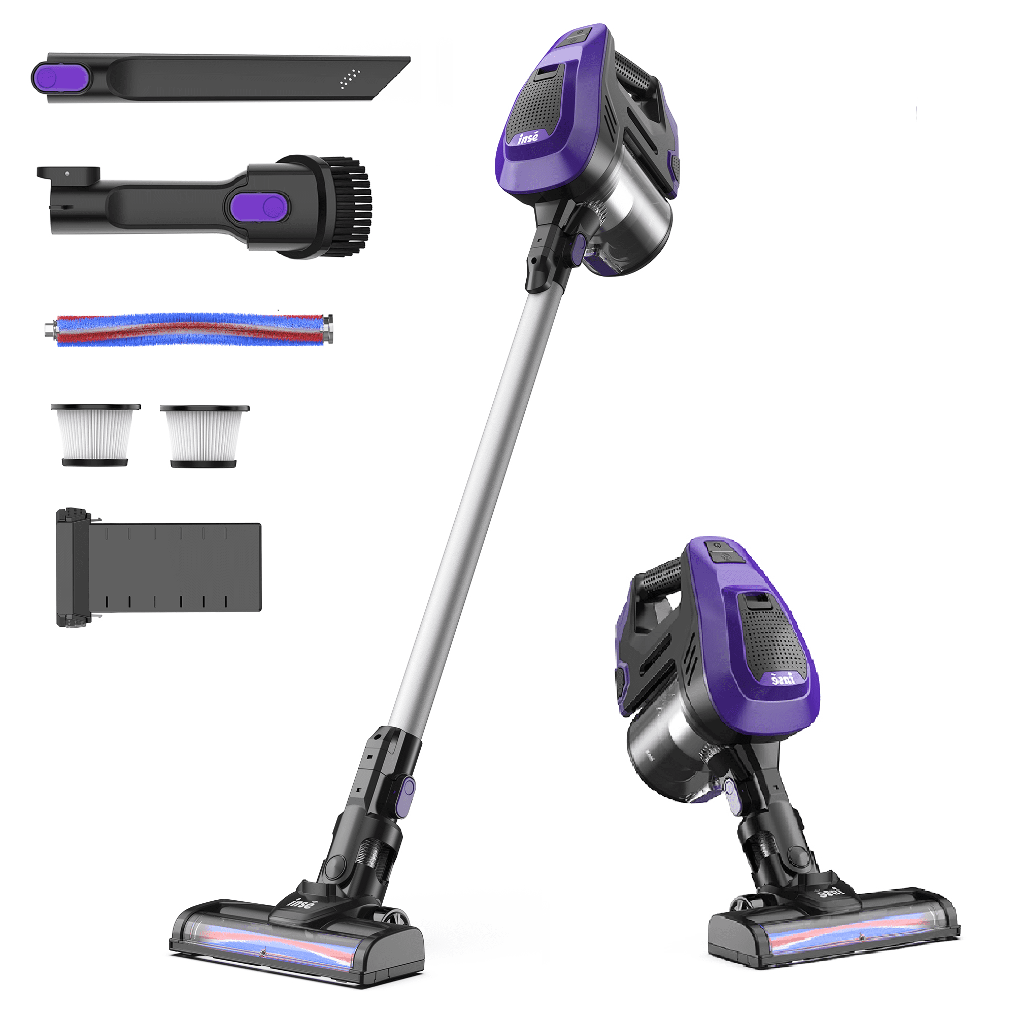 INSE Cordless Vacuum Cleaner,6in1 Rechargeable Stick Vacuum with 2000