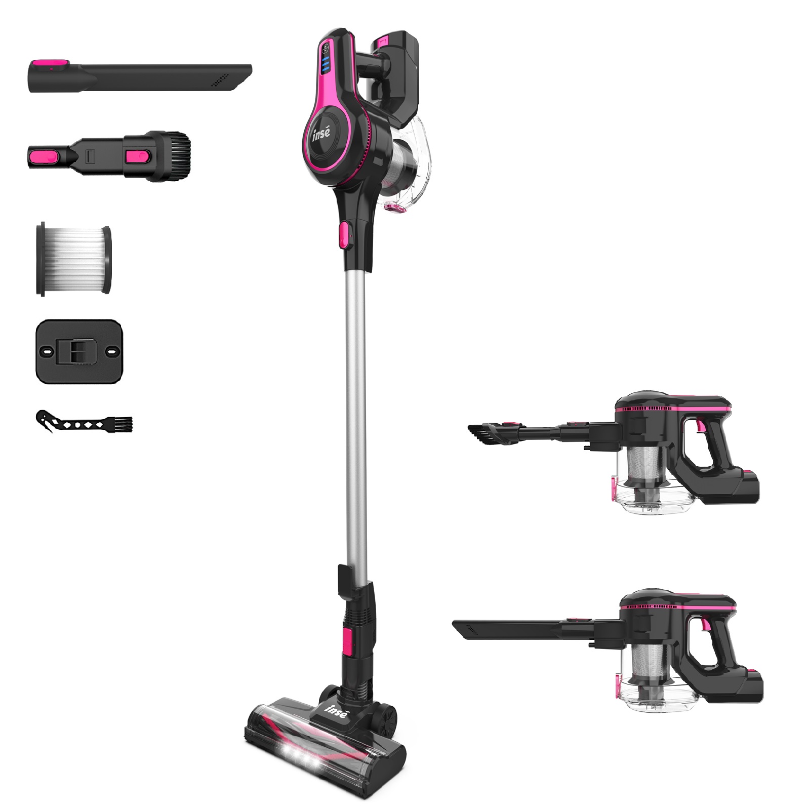 INSE Cordless Vacuum Cleaner, 6 in 1 Powerful Suction Lightweight Stick