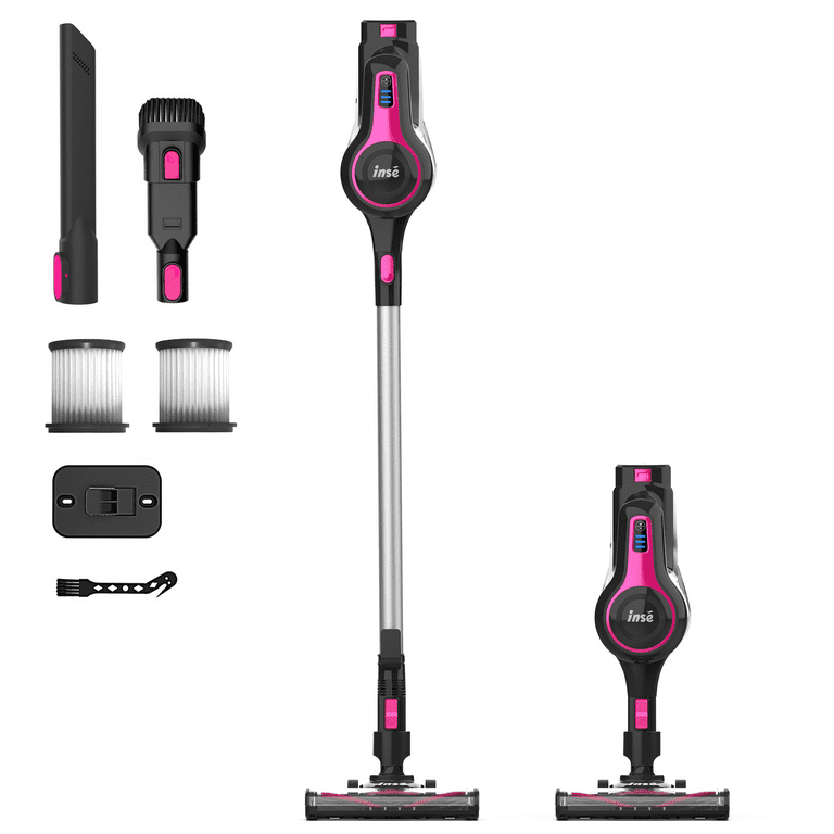 Inse Cordless Vacuum Cleaner, 6-in-1 Rechargeable Stick Vacuum with 2200 mAh Battery, 20kPa Powerful Lightweight Vacuum Cleaner, Up to 45 Mins