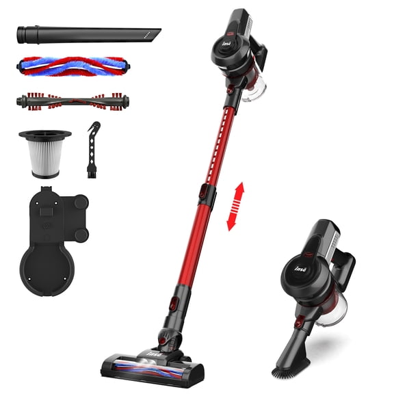 INSE Cordless Vacuum Cleaner, 6-in-1 Rechargeable Stick Vacuum, 18kPa Powerful Lightweight Vacuum Cleaner up to 45 Mins Runtime, for Home Hard Floor Carpet Pet Hair