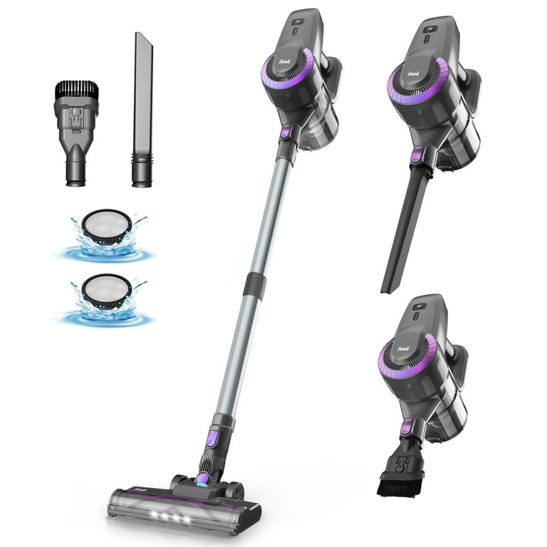 Inse Cordless Vacuum Cleaner, 6-in-1 Lightweight Stick Vacuum Up to 45min Runtime, Vacuum Cleaner with 2200mAh Rechargeable Battery, Powerful Cordless