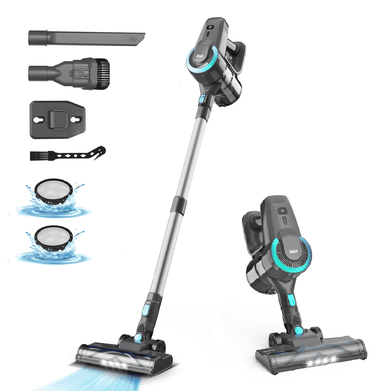 INSE 6-in-1 Cordless Vacuum Cleaner, 20kPa for Hard Floor