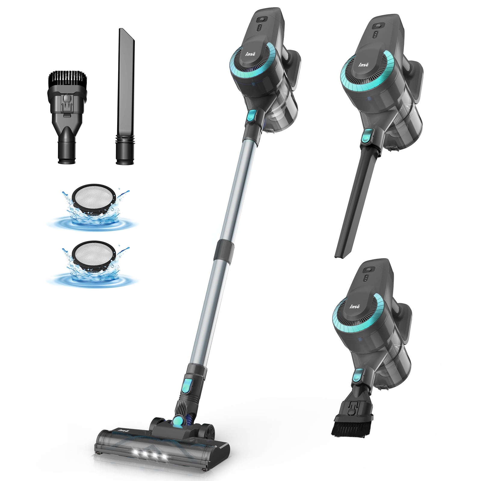 INSE 6 in 1 Cordless Vacuum Cleaner 20kPa for Hard Floor Carpet Pet Hair N370 Walmart