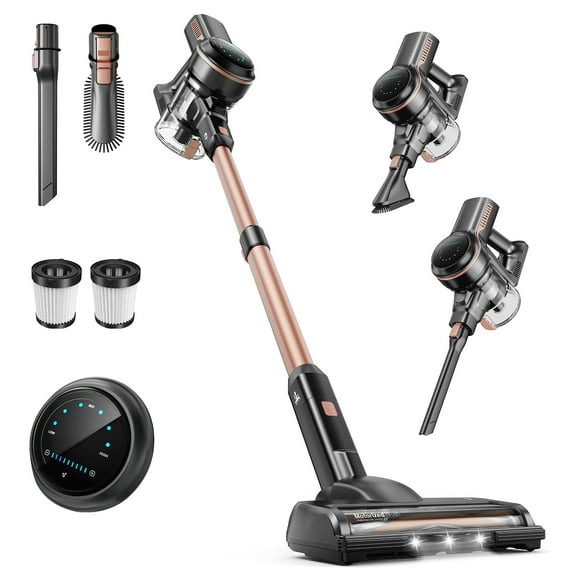 INSE 32Kpa Cordless Vacuum Cleaner with Brushless Motor, 6 in 1 Stick Vacuum Lightweight for Hard Floor Carpet Pet Hair, S7P Gold